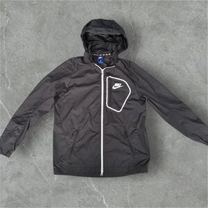 Nike Black Windbreaker Jacket with Hood